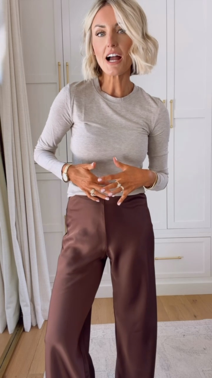 These brown satin pants are such a fun staple for fall styling! So many ways to wear! Wearing S in the top & XS in the pants.

Loverly Grey, NSALE, Nordstrom sale, sale alert

#LTKootd #LTKSeasonal #LTKSaleAlert