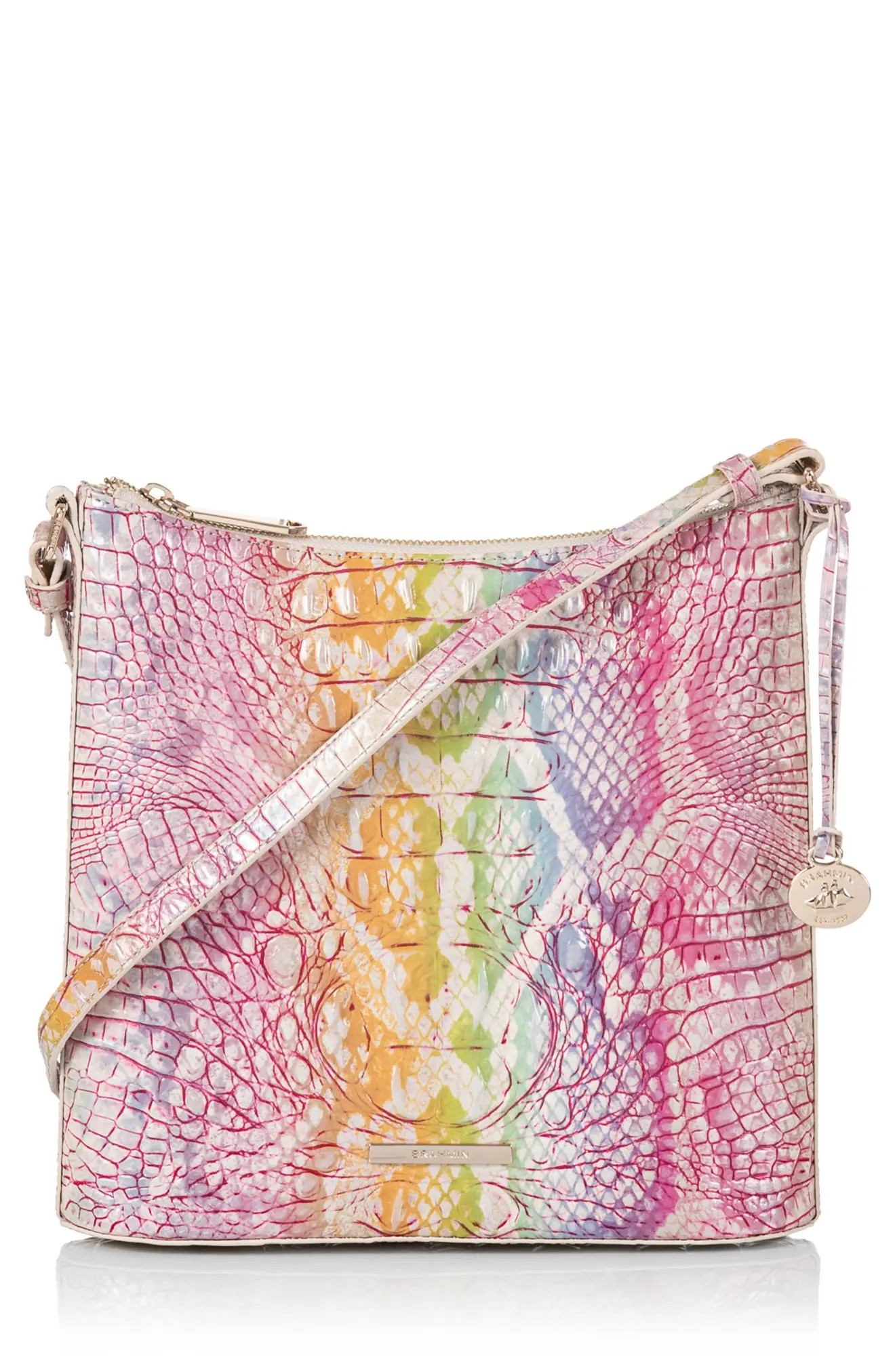 Brahmin Katie Croc Embossed Leather Crossbody Bag in Optimism at Nordstrom | Nordstrom