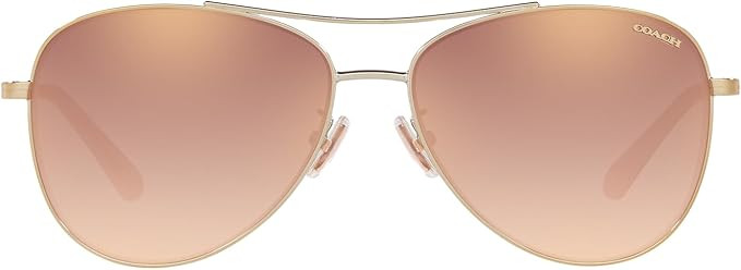 Coach HC7079 Sunglasses, Light Gold/Rose Gold Gradient Mirrored, 58 mm | Amazon (US)