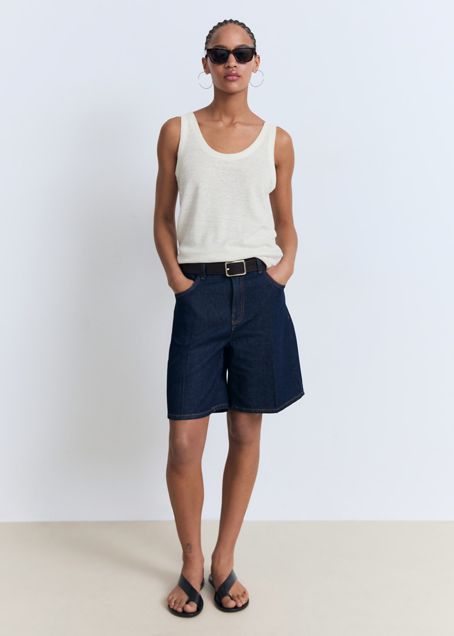 Linen top with sleeves - Women | MANGO United Kingdom | MANGO (UK)