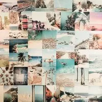 90 Wall Collage Kit Photos Boujee Rose Gold Tones Aesthetic 