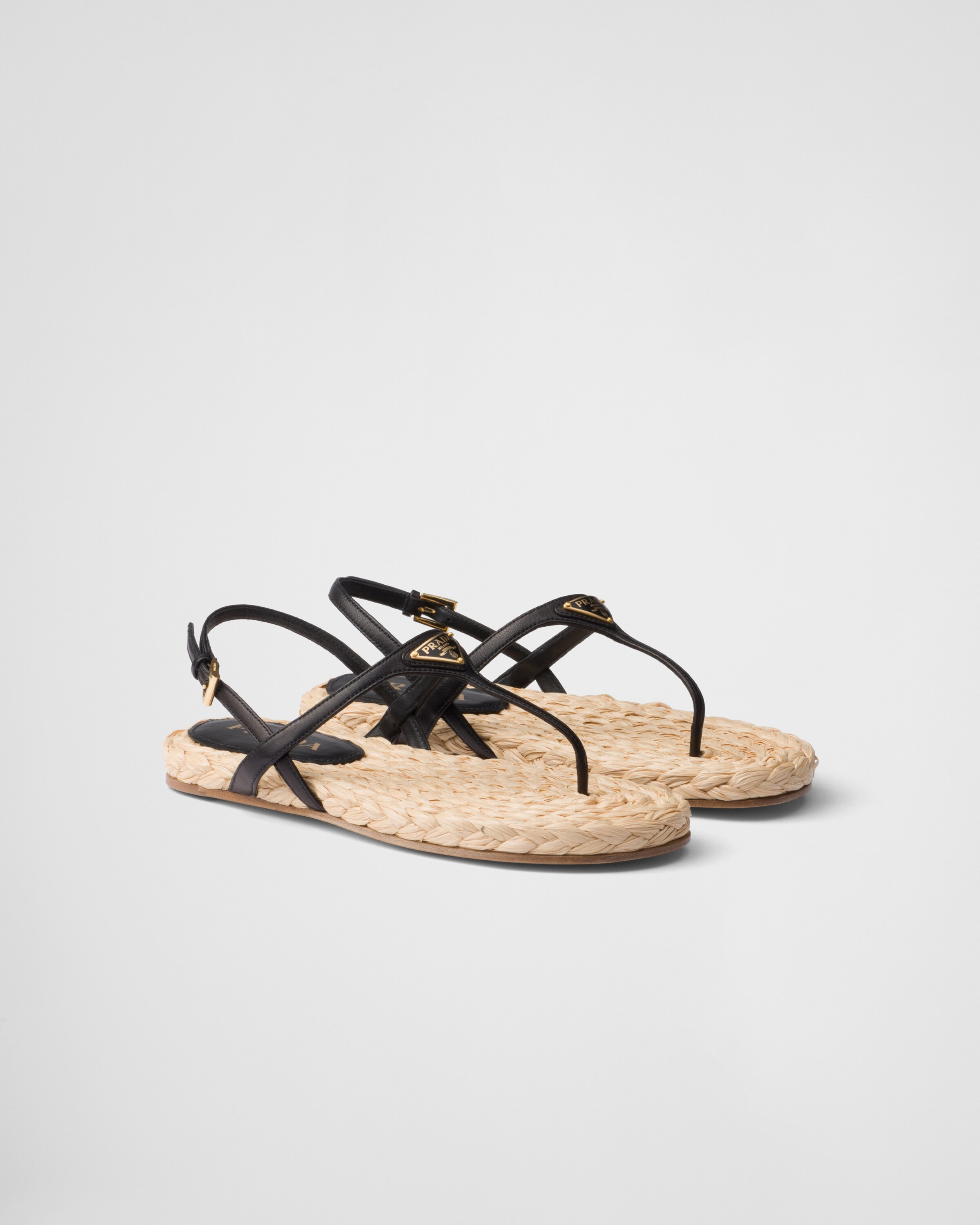 Nappa leather thong sandals | Prada US