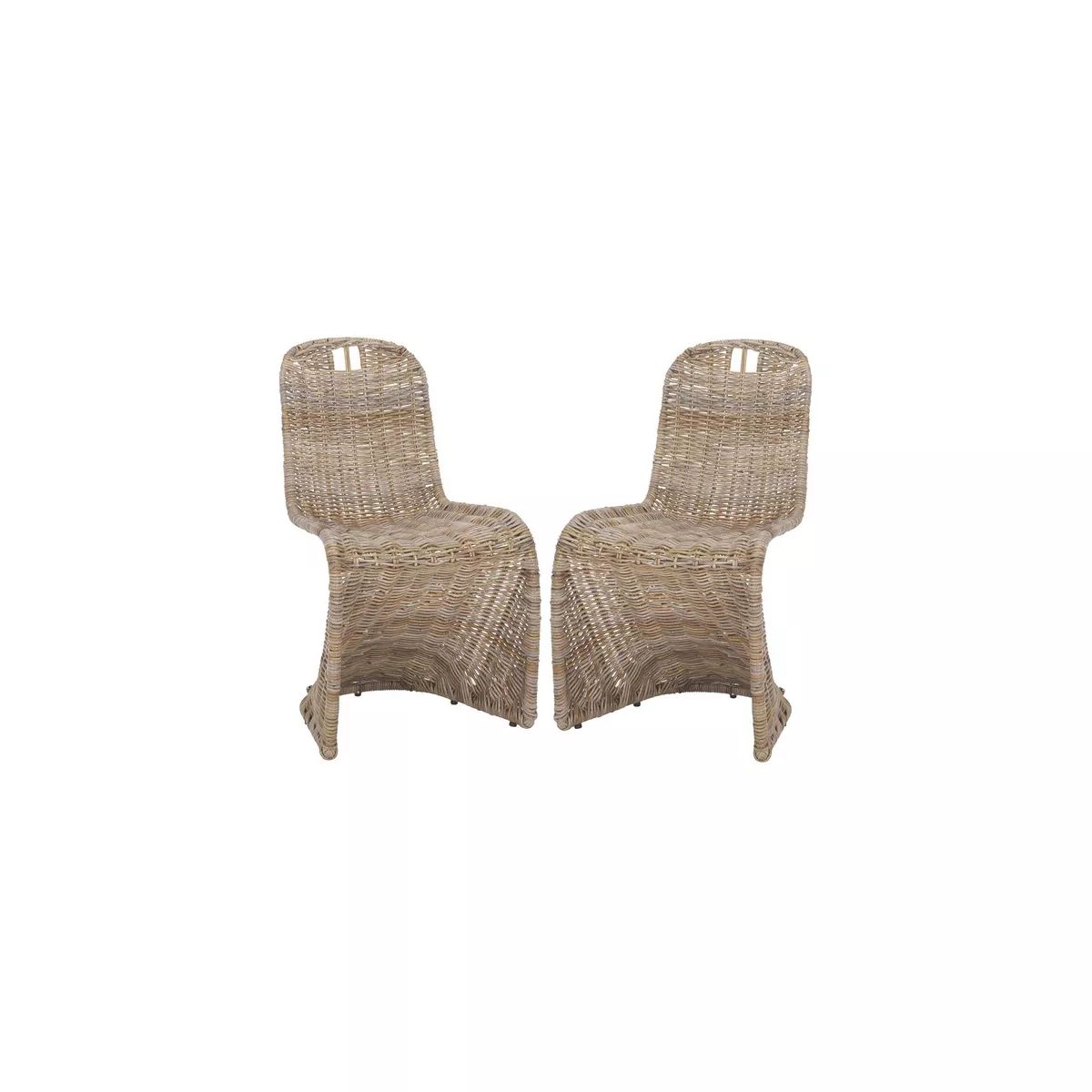 Cilombo 19''H Wicker Dining Chair (Set of 2) - Grey - Safavieh. | Target