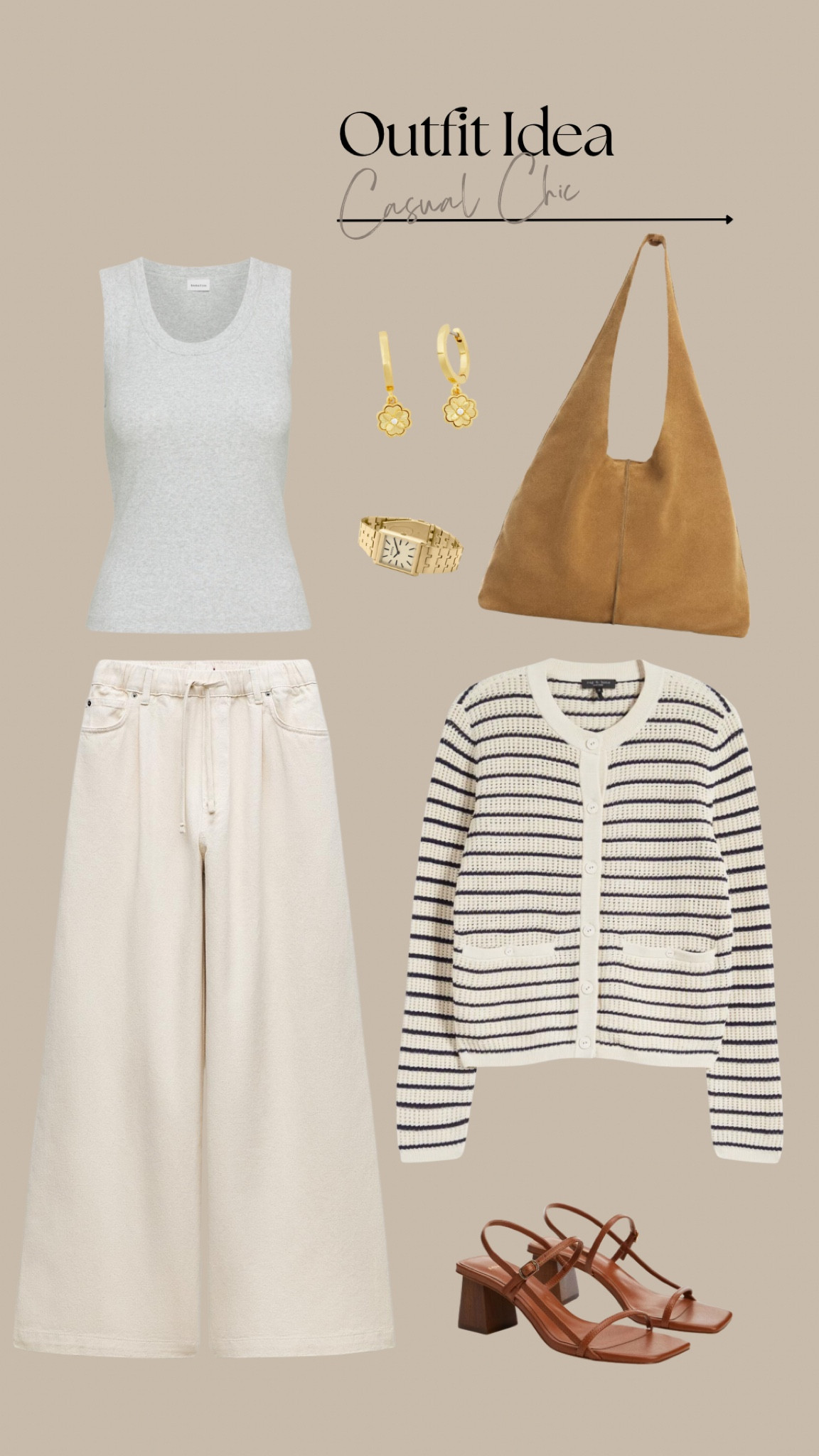Outfit ideas 

White jeans, draw string, draw string wide leg, stripe cardigan, slouchy suede bag, shoulder tank, outfit idea, minimal style, capsule wardrobe, summer style 

#LTKStyleTip #LTKSummerSales