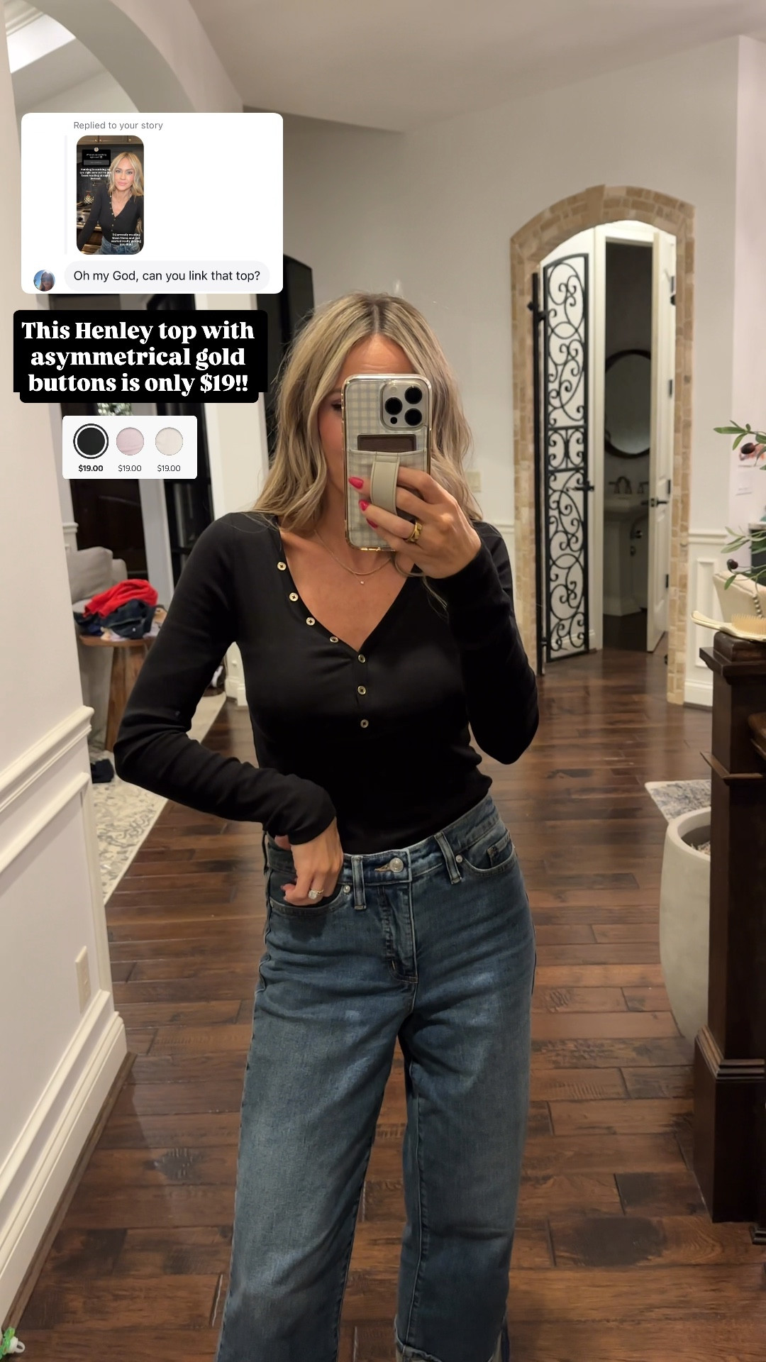 This $19 Henley top is the perfect basic - love the asymmetrical gold button detail! Wearing xs fits tts. 

Jeans $29 - wearing 0 regular 

Follow my LTK @roseykatestyle on the @shop.LTK app to view this post and get my exclusive app-only content!

#liketkit #LTKFindsUnder50 #LTKPetite #LTKStyleTip
@shop.ltk
https://liketk.it/5x6MT

#LTKStyleTip #LTKPetite #LTKFindsUnder50