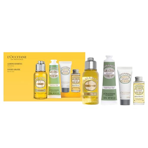 L'OCCITANE Almond Favorites Set: Cleansing Shower & Supple Skin Oils, Hand Cream & Moisturizer, Travel Size Skincare Essentials, Bath & Body Gift Set | Amazon (US)