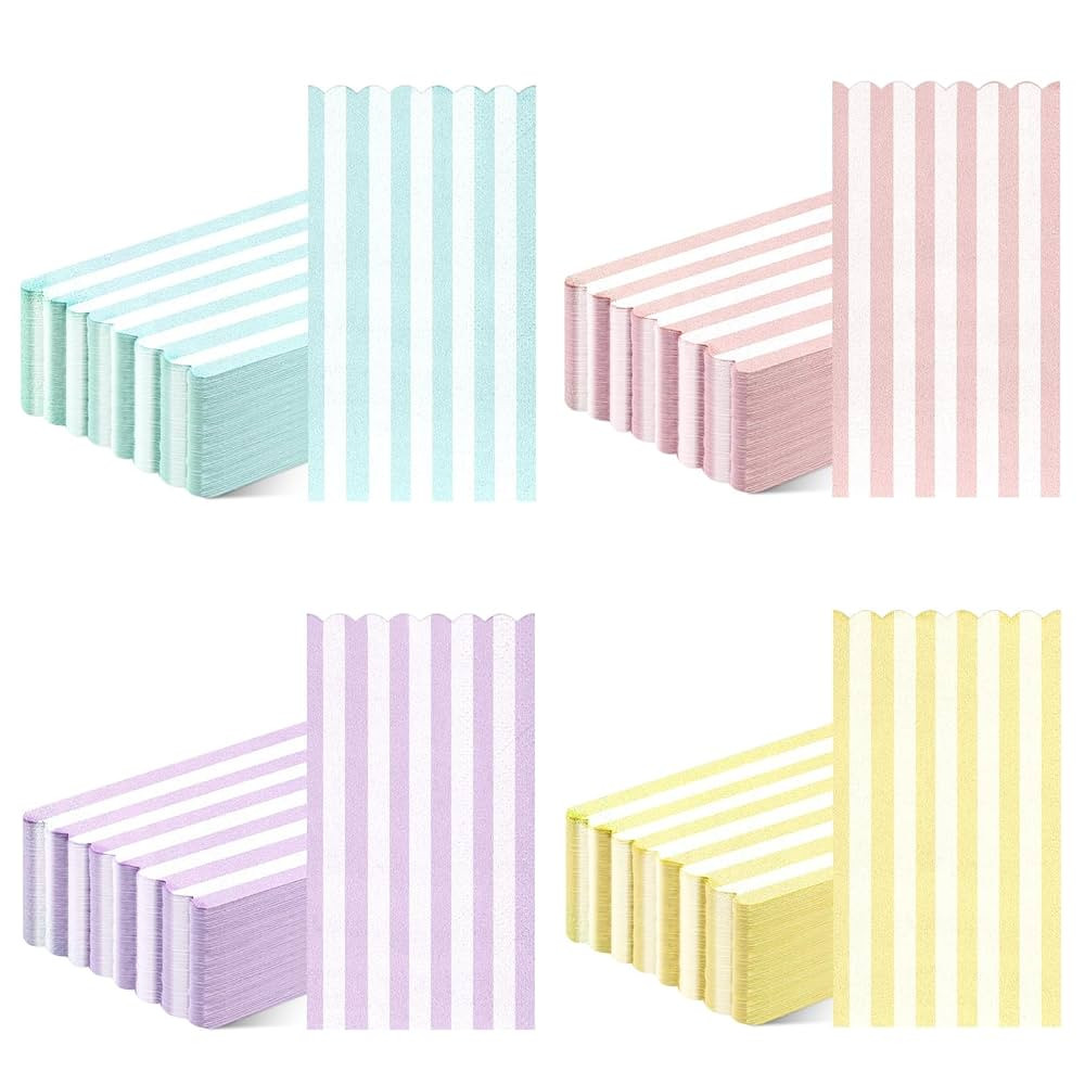 200 Pcs Pastel Napkins Disposable Striped Napkins Ice Cream Napkin Paper Hand Towels for Bathroom... | Amazon (US)