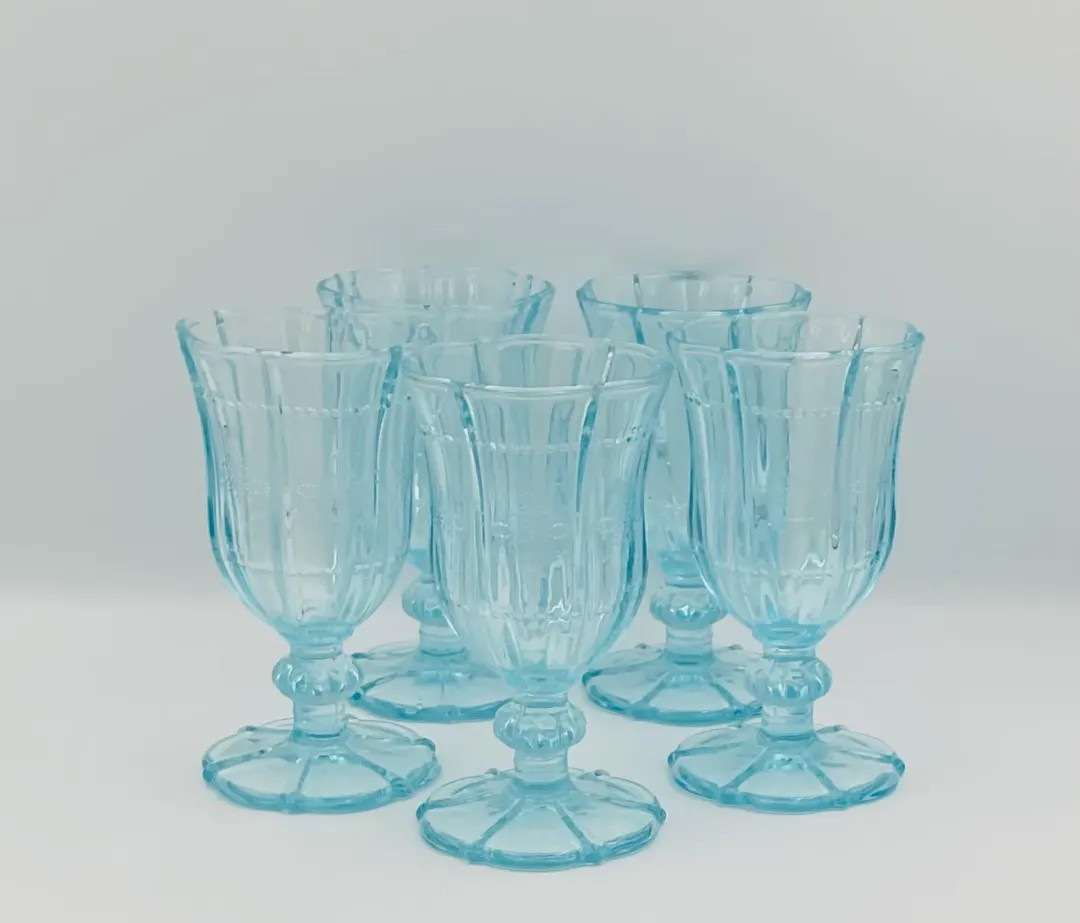 Debi Lilly Blue / Tourquoise Vintage Goblet - Etsy | Etsy (US)