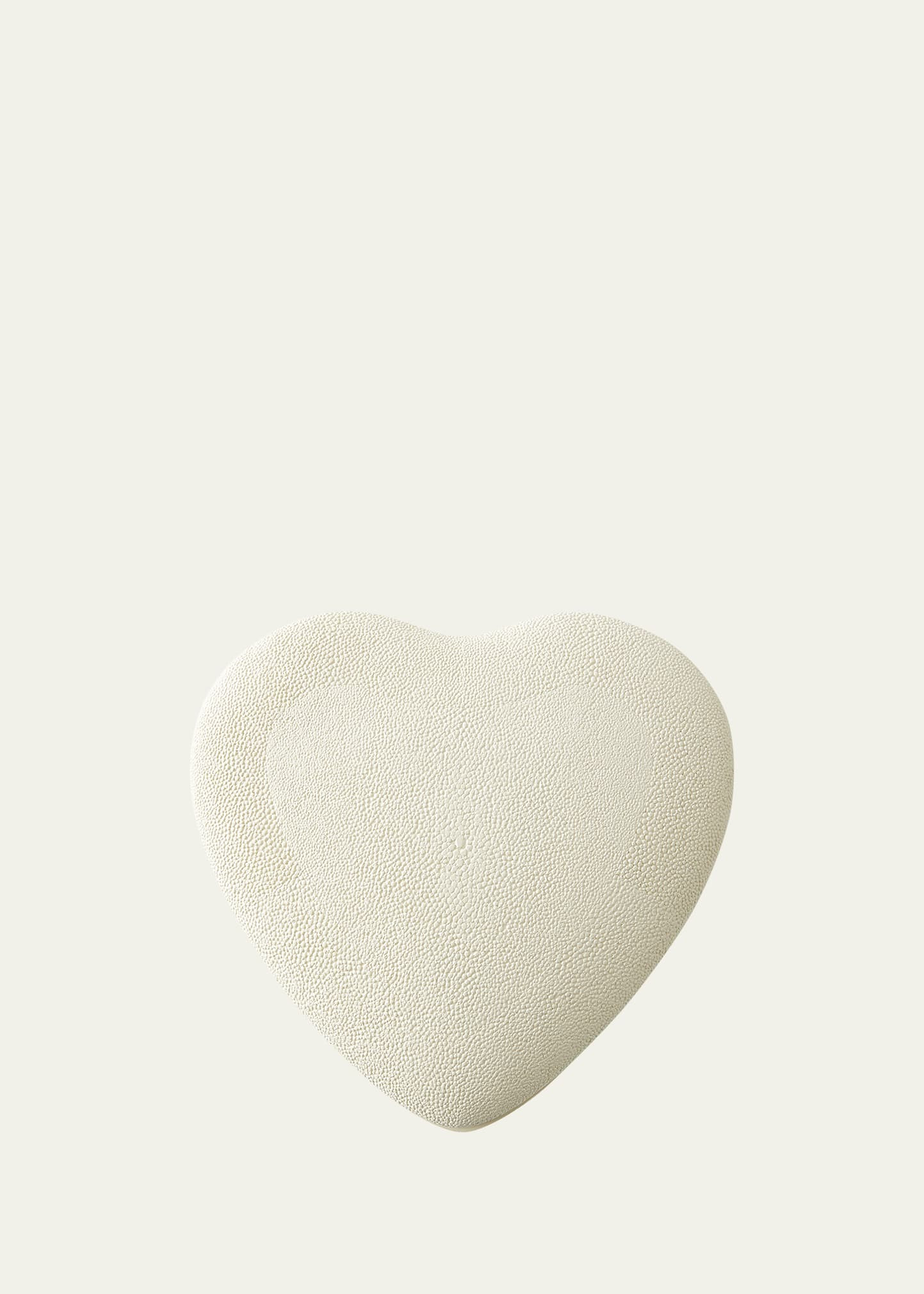 AERIN Faux Shagreen Heart Jewelry Box, Cream | Bergdorf Goodman