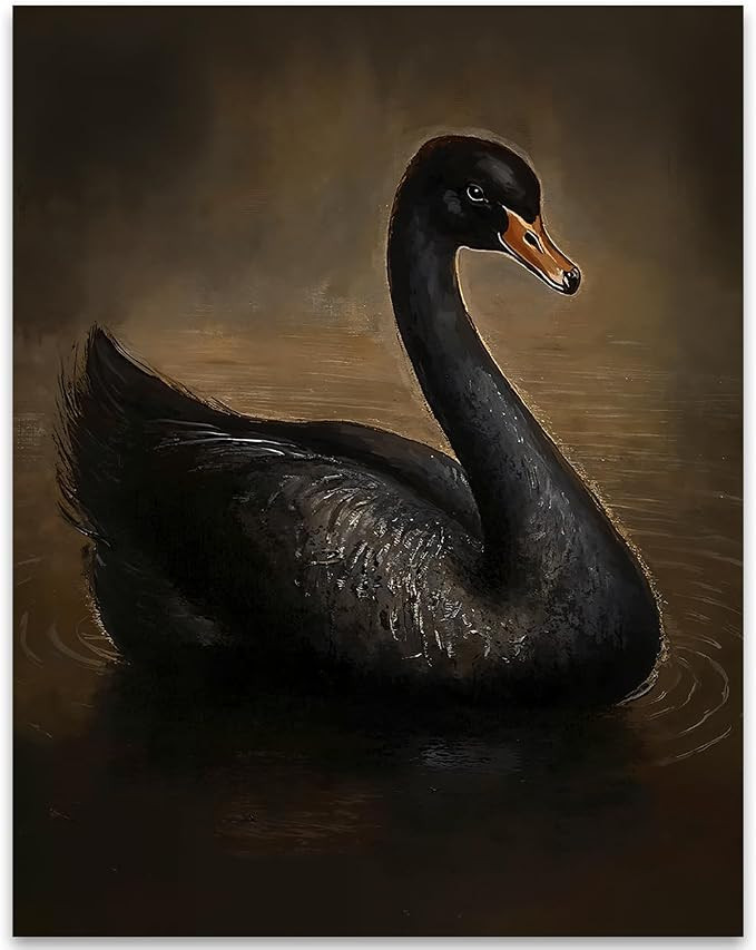 Black Swan Vintage Painting 11x14 Unframed Poster Elegant Dark Aesthetic Animal Art Print Moody F... | Amazon (US)