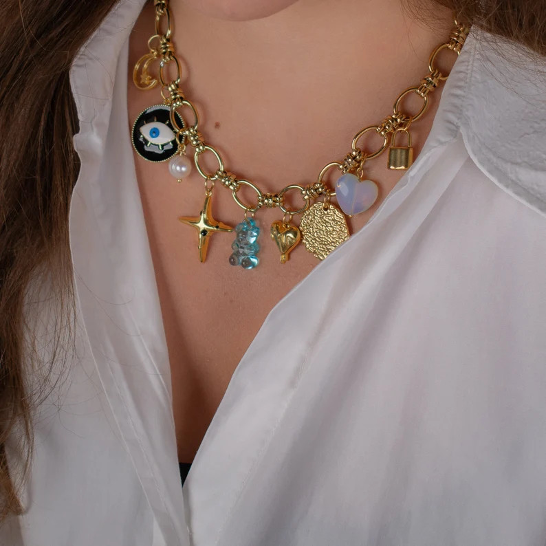 Build Your Own Custom Charm Necklace, Pick Your Charms, Summer Charm Necklace for Women, Vintage ... | Etsy (US)