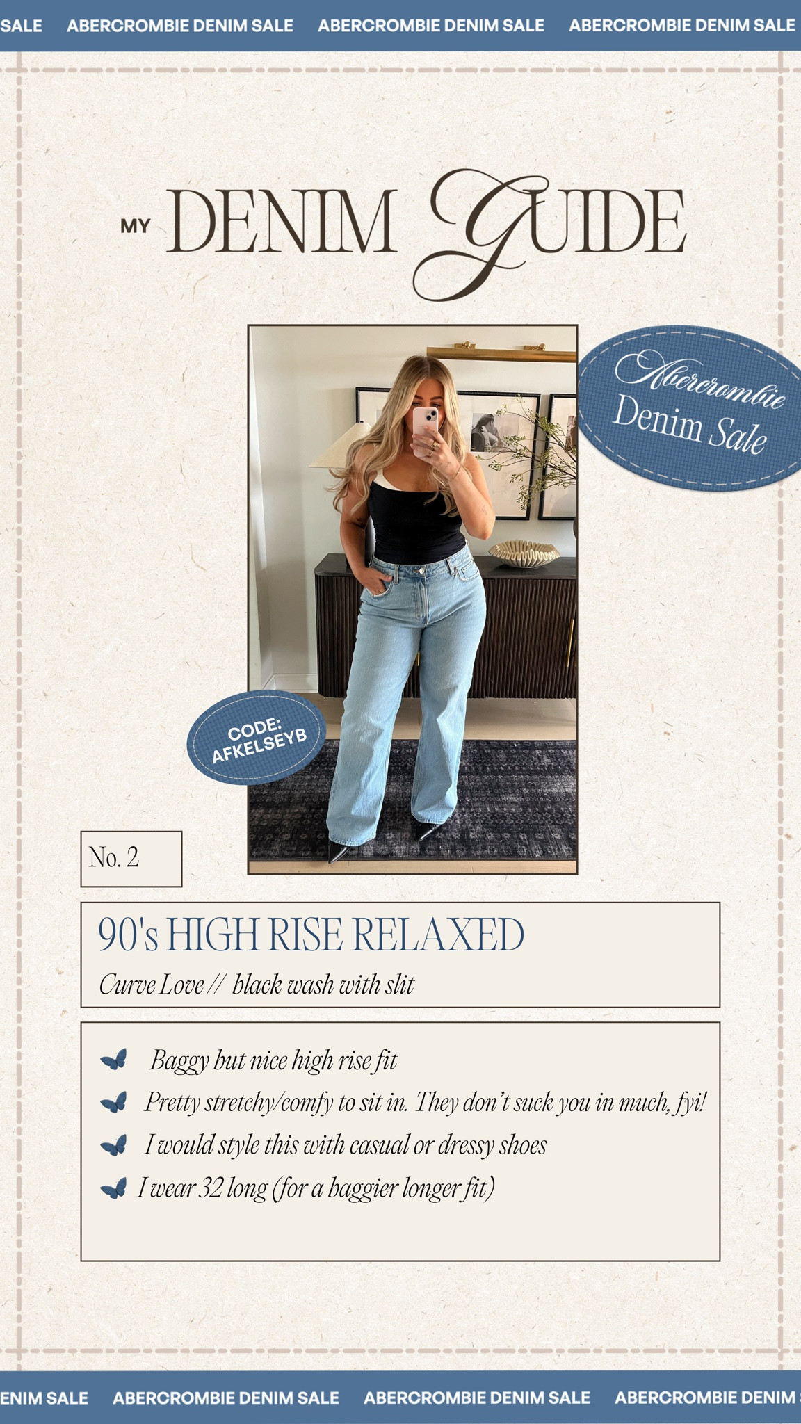 @abercrombie denim sale — Most viral of the year!!! 30% off all denim + 20% off almost everything else. Use my code ‘AFKELSEYB’ for an extra 15% off 🤍 #Abercrombiepartner 

#LTKSaleAlert #LTKStyleTip #LTKMidsize