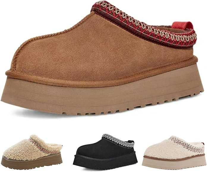 xhuoqdk Fashion Winter plush platform Short Ankle boots Women's fashionable Fur Fleece Lined slip... | Amazon (US)