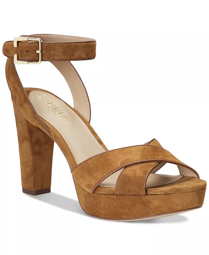 Lauren Ralph Lauren Women's Sasha Ankle-Strap Platform Dress Sandals - Macy's | Macys (US)
