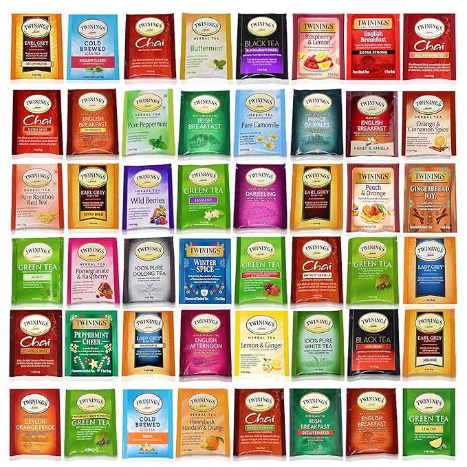 BLUE RIBBON Twinings Tea Bags Sampler Assortment Variety Pack Gift Box - 48 Count - Perfect Varie... | Amazon (US)