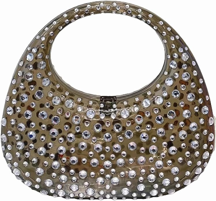 Women's Evening Bag Sparkly Rhinestone Clutch Purse Bling Acrylic Top-handle Bag for Women | Amazon (US)