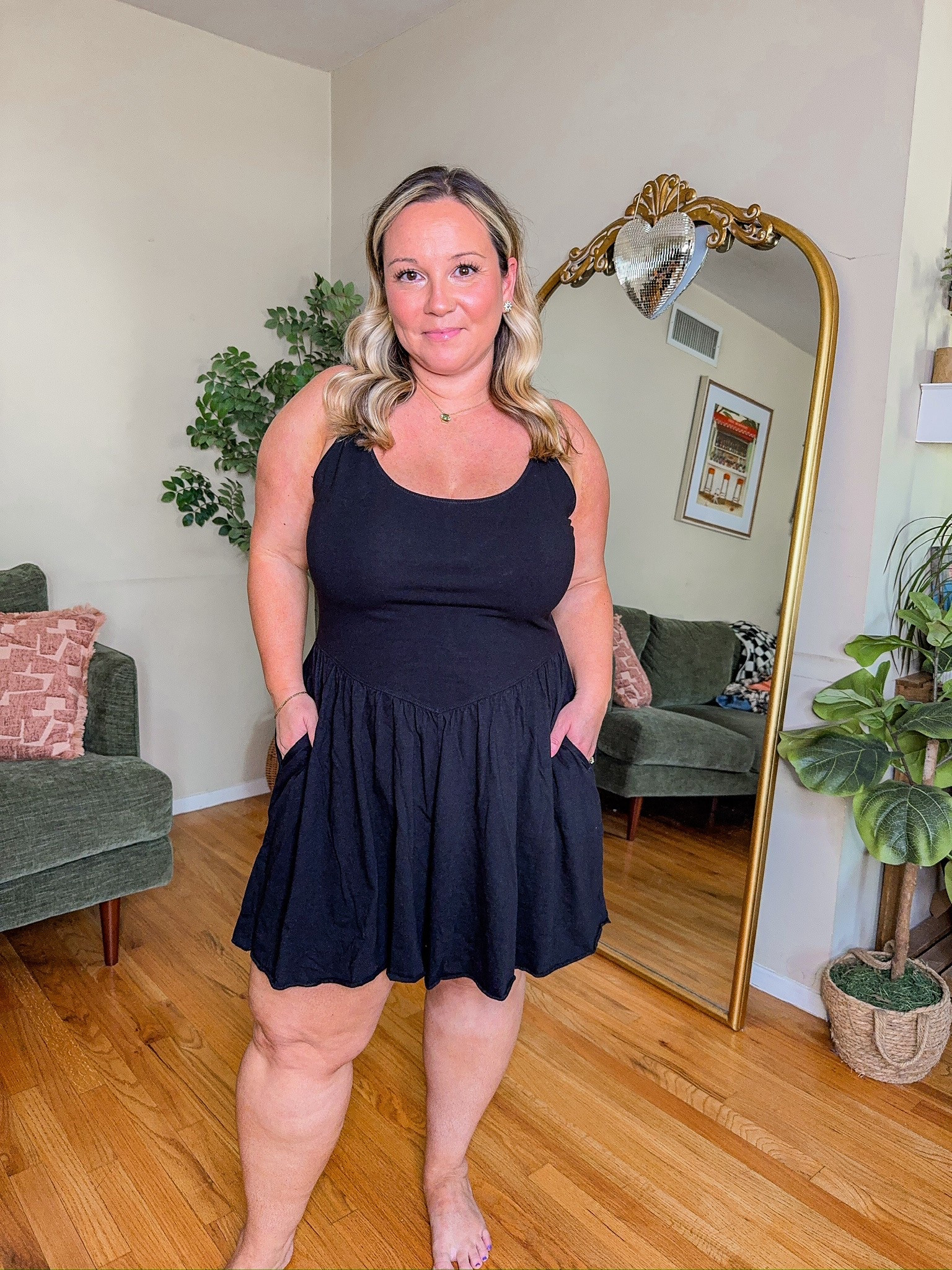 Realistic American Eagle/Aerie outfit!  LARGE Romper size XL (could’ve stayed tts in a large but wanted to make sure I had length in the shorts!)  
Spring styles, summer styles, summer outfits, Aerie, AE jeans, denim shorts, petite style, travel style, resort wear, spring dress, summer dress


#LTKMidsize #LTKPetite #LTKStyleTip