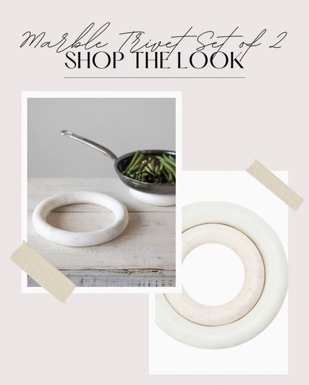 Well I’m obsessed with this set of 2 marble trivet. Yep it’s in my cart!! Get it while it’s available. Beigewhitegray 

#LTKunder50 #LTKhome