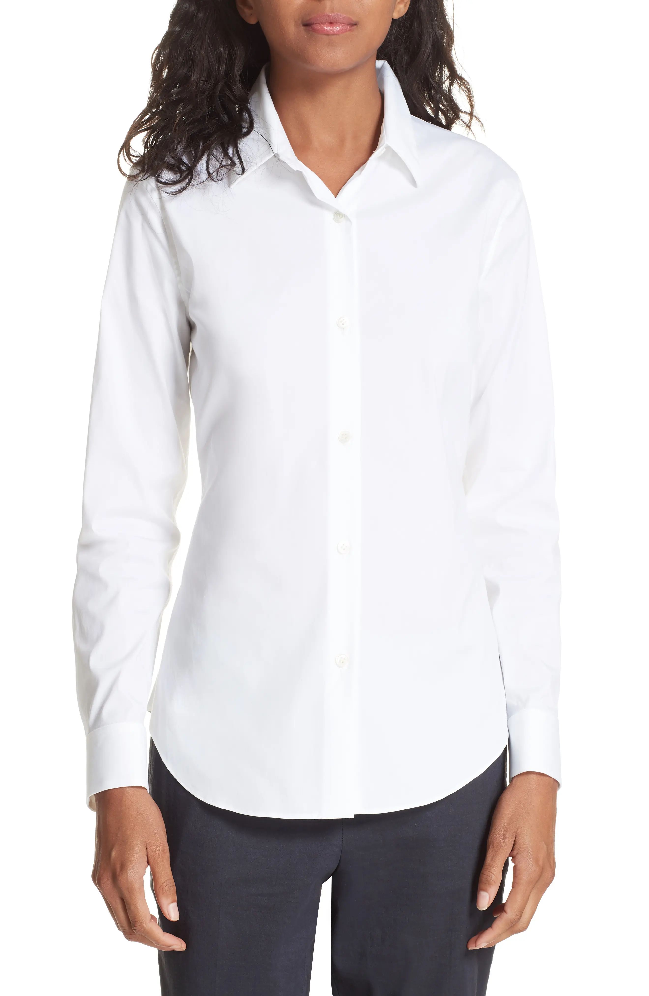 Theory 'Tenia' Cotton Blend Blouse | Nordstrom