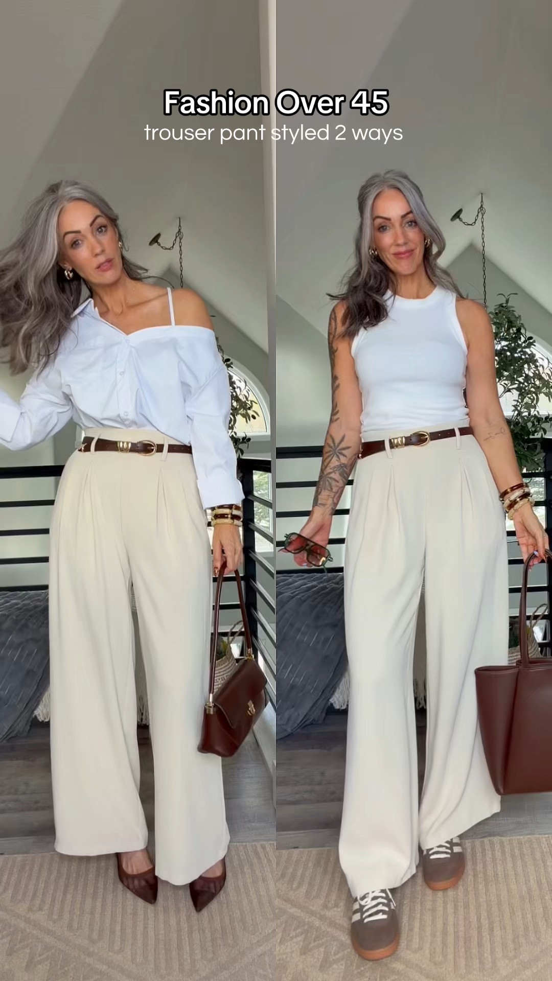 Trouser pants styled 2 ways! The elastic waist is super comfy and love that they have inseam options! I’m wearing size Sm Long

#LTKMothersDay #LTKootd #LTKvlog