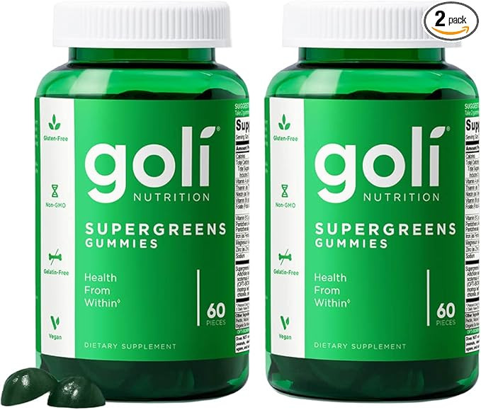 Goli SuperGreens Vitamin Gummy - 120 Count - Essential Vitamins and Minerals - Plant-Based, Vegan... | Amazon (US)