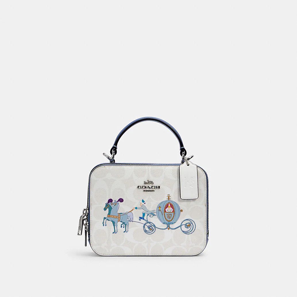 Disney X Coach Box Crossbody in Signature Canvas With Cinderella | Coach Outlet