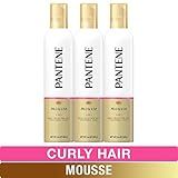 Pantene, Curl Mousse, Tame frizz for Soft Touchable Curls, Pro-V, For Curly Hair, 6.6 Ounce, Pack of | Amazon (US)
