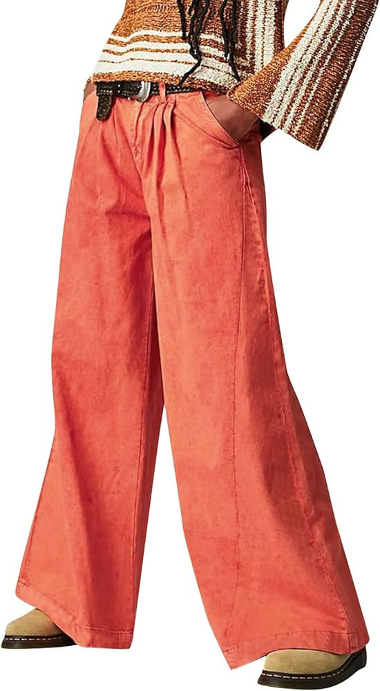 Womens Flare Jeans High Waisted Wide Leg Baggy Jean for Women Loose Denim Pants 90s Baggy Jeans T... | Amazon (US)