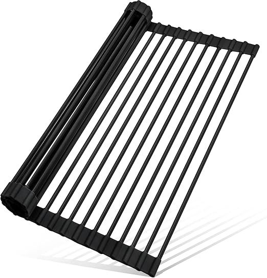 MERRYBOX Roll Up Dish Drying Rack Silicone Wrapped Over The Sink Dish Drying Rack Multipurpose Fo... | Amazon (US)