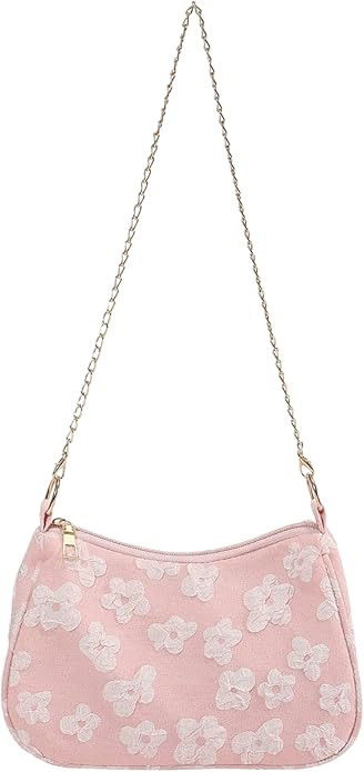 Verdusa Women's Floral Print Shoulder Bags Casual Underarm Purses with Chain Strap | Amazon (US)