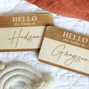Hello Name Tag Sign for Birth Announcement Hello My | Etsy | Etsy (US)
