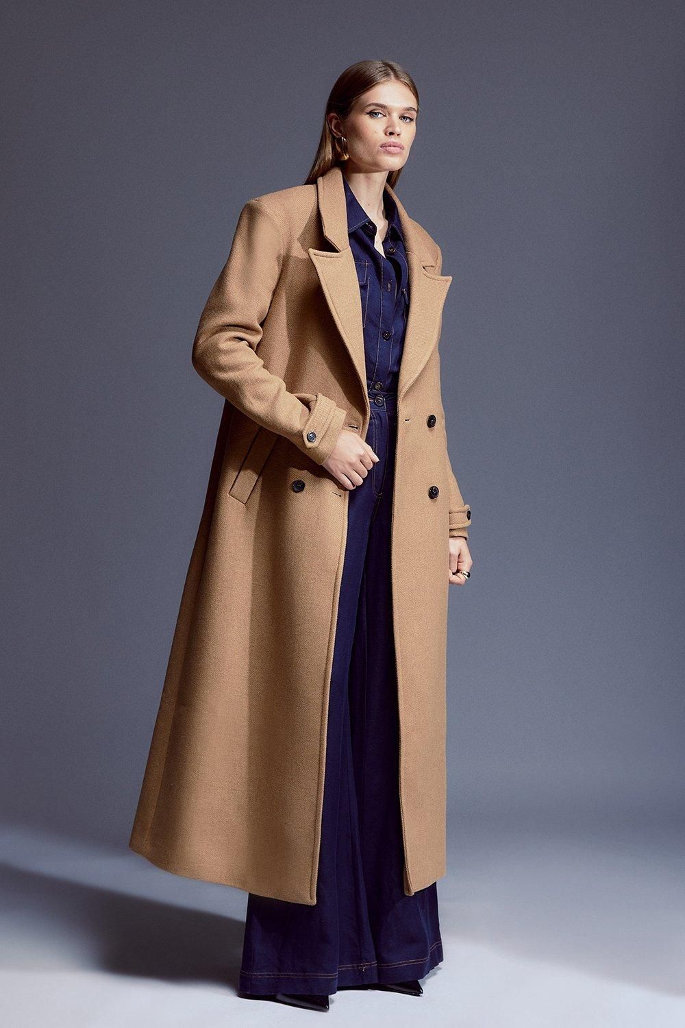Italian Wool Double Breasted Coat | Karen Millen UK + IE + DE + NL