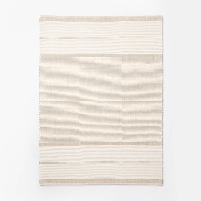 7'x10' Marina Striped Wool/Cotton Area Rug Cream - Threshold™ designed with Studio McGee: Handmade Flat Pile Carpet | Target