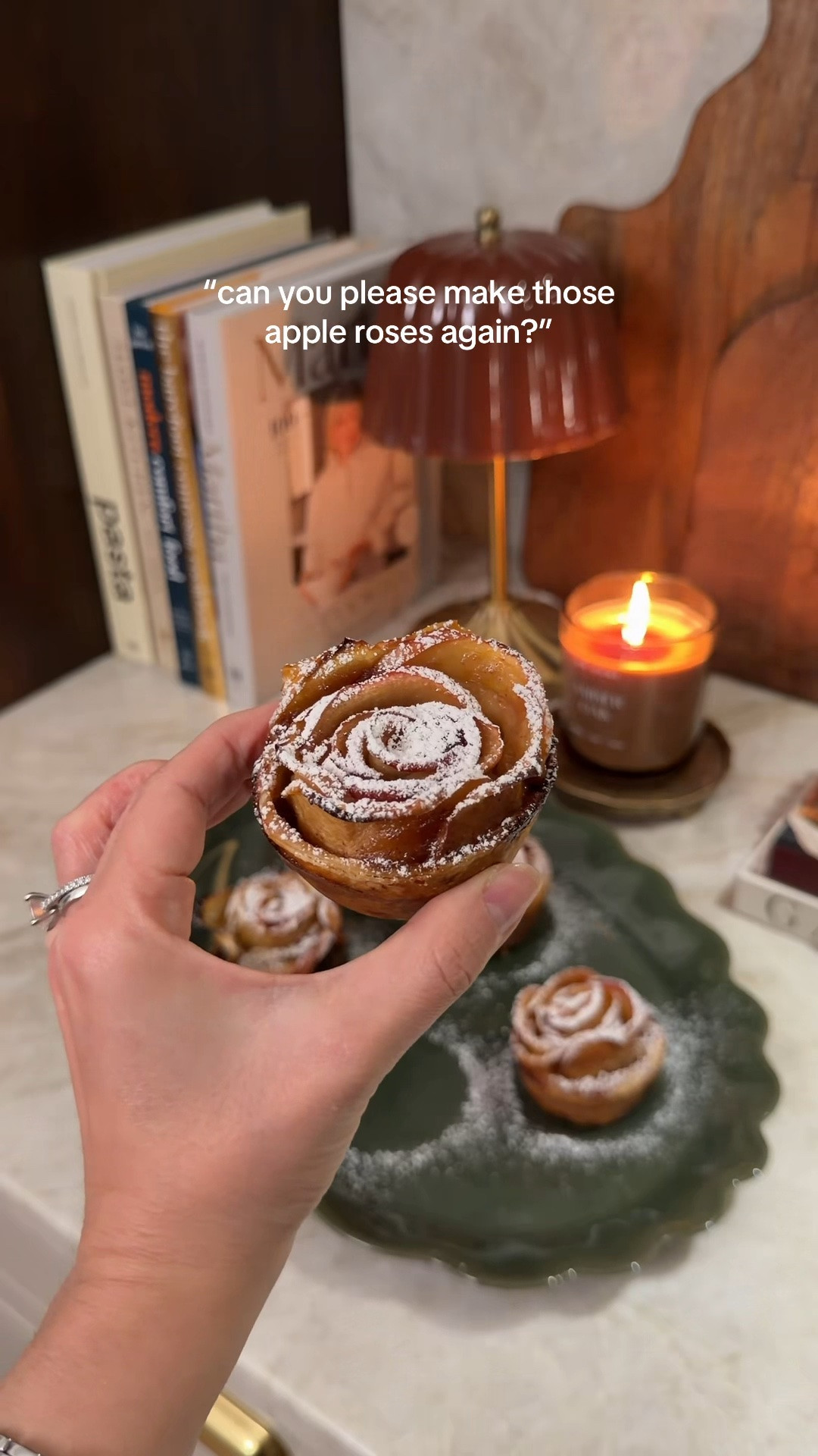 Apple Roses 🍎🌹 linked everything in my kitchen and this stunning denim dress (wearing size 2!)