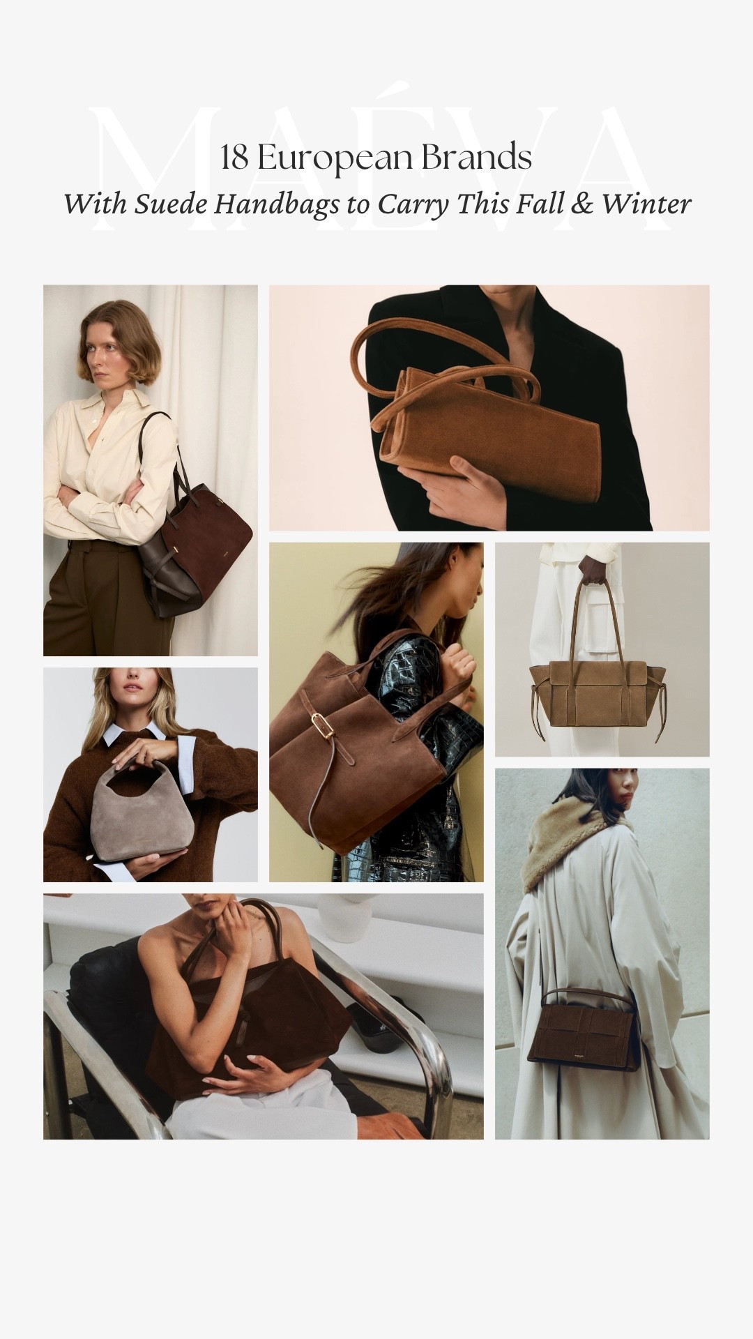 18 European Brands With Suede Handbags to Carry This Fall & Winter 👜

After exploring some of my favorite French handbag brands offering beautiful suede styles, including Ateliers Auguste, Fleuron, RSVP Paris and more, I wanted to expand the edit and share some of the European brands with suede handbags currently catching my eye this season 🤎

From soft suede totes and relaxed shoulder bags to sculptural silhouettes, timeless top handles and richer seasonal textures, there are so many beautiful styles to discover for fall and winter! 

For this edit, I rounded up 18 European brands with suede handbags I’m personally loving right now, including Paris/64, Strathberry, Liffner, Toteme, Mulberry, Coccinelle, Orciani and more!

👜 Discover the full edit now live on maevawithamour.com, where you can explore all 18 brands in detail, learn a little more about each one and shop the featured styles

🤍 You can also shop the complete edit on ShopMy @ maevawithamour under ‘French & EU Bags’, where I’ve gathered all of the handbags featured here, plus even more suede favorites from additional brands - link in bio

👉 Save this post for your next handbag search, and follow for more French & European brand discoveries, thoughtful shopping edits and timeless style inspiration

With Amour, M.

@PARIS/64 @Strathberry