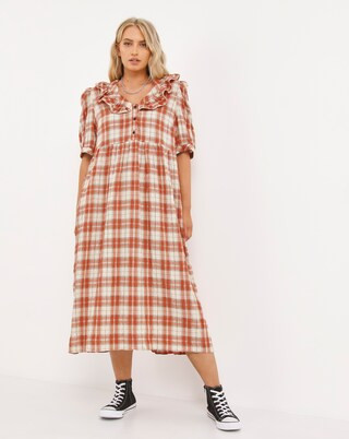Nobody's Child Nikita Check Midi Dress | Simply Be (UK)