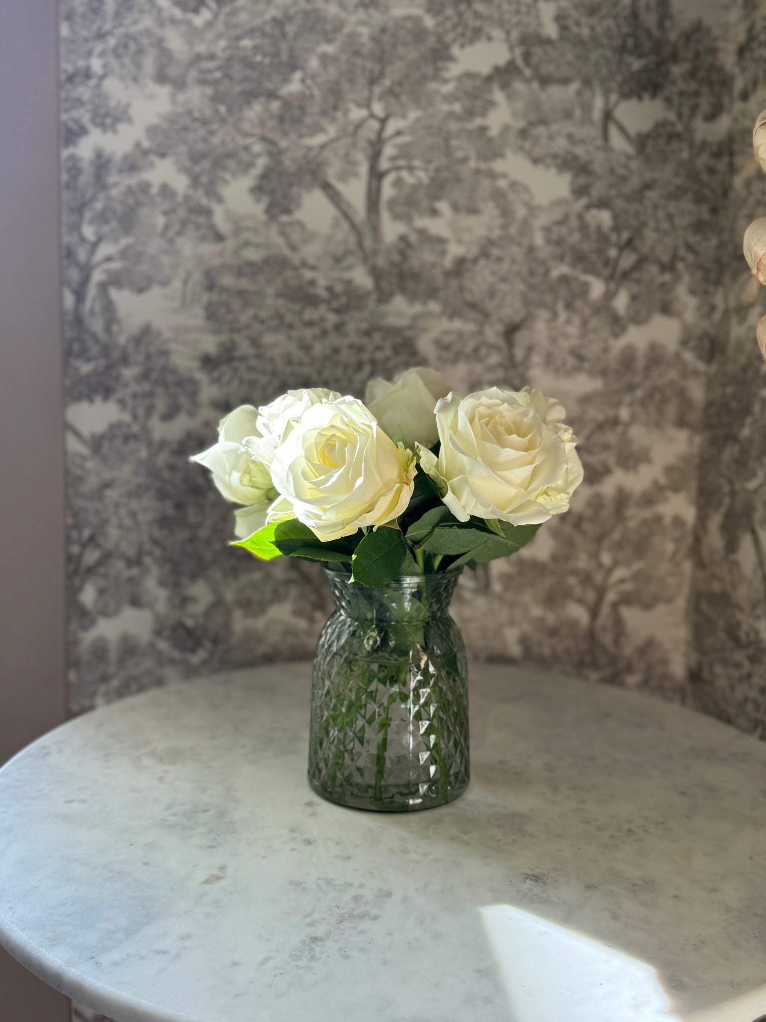 This marble bistro table is the perfect backdrop for a beautiful vase of flowers 🌹 I also love using these as a side table or morning coffee moment!

#LTKHome