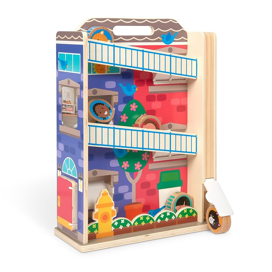 Melissa & Doug GO Tots Wooden Town House Tumble with 6 Disks - FSC Certified | Amazon (US)