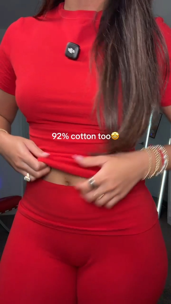 This cherry red set is soft, stretchy, fits like a dream and it's 92% cotton!🍒 

 #LTKootd #LTKselfcare #LTKSeasonal