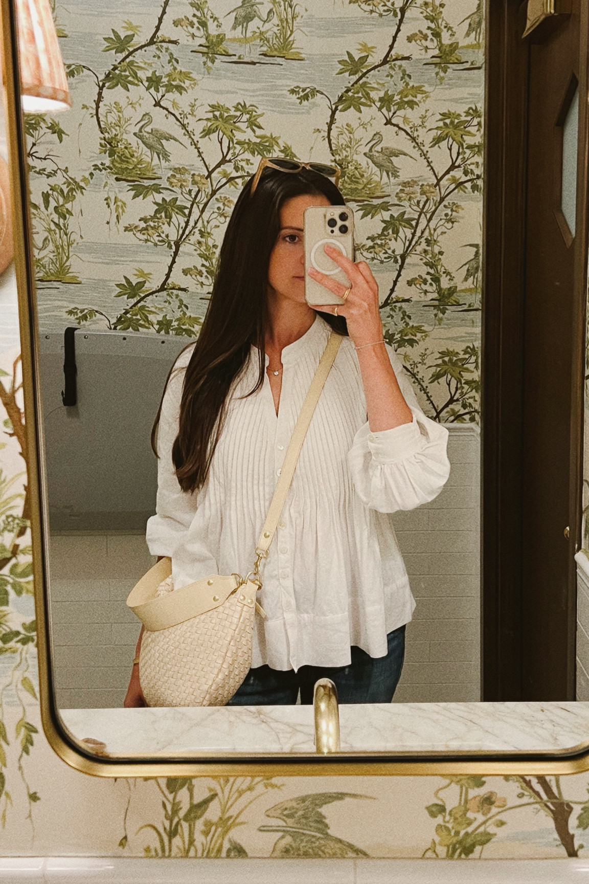 My go to bag! Have you guys heard of Clare V? This bag is THE ONE. Cross body or shoulder strap and fits so much in a seemingly small pouch. The perfect bag for a busy toddler mom 🤍