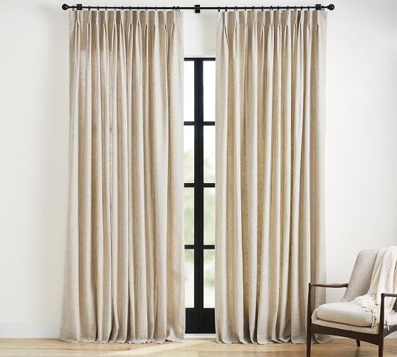 Emery Linen Pinch Pleat Curtain | Pottery Barn (US)