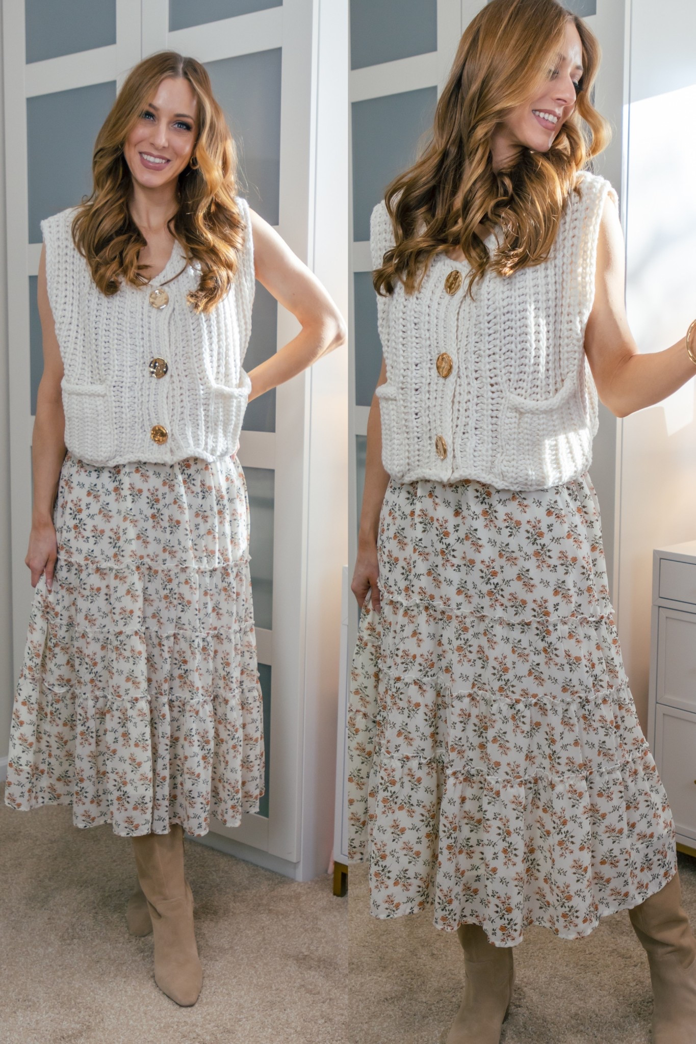 Chunky vest outfit for spring.
I’m wearing a size medium in the vest.

Easter outfit | floral skirt | maxi skirt outfit


#LTKFindsUnder50 #LTKStyleTip #LTKSeasonal