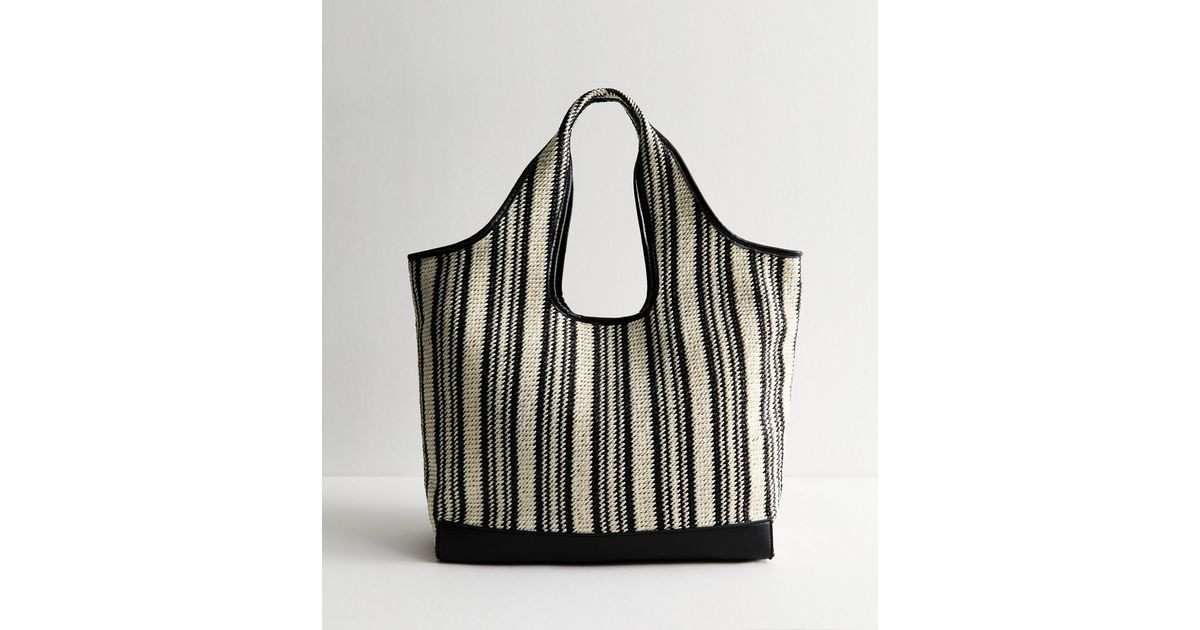 Black Striped Raffia Look Tote
						
						Add to Saved Items
						Remove from Saved Items | New Look (UK)