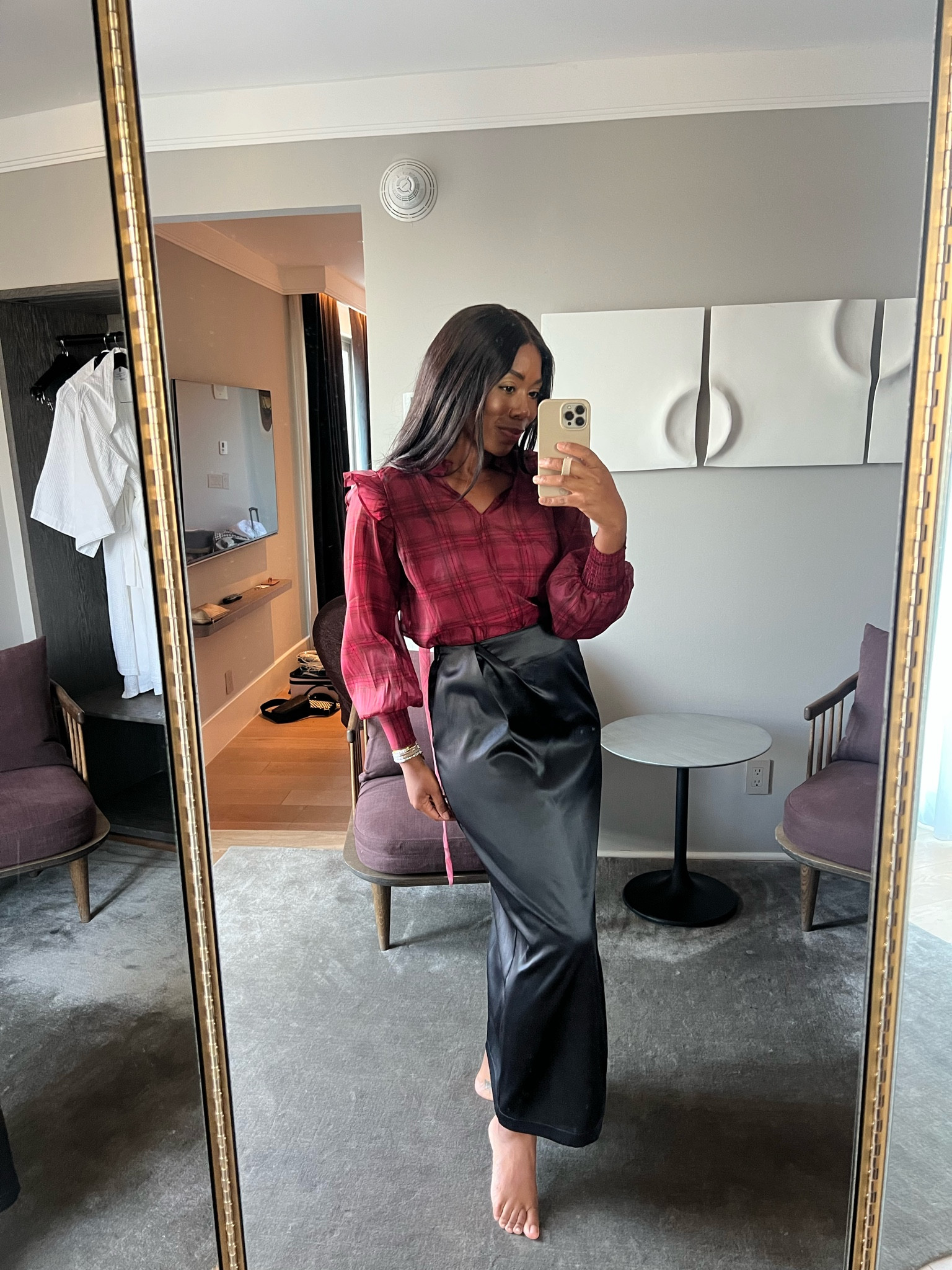 The perfect holiday top! Wear it to work or to a holiday party! I’m wearing a small. I love it paired with this satin maxi skirt from Gibsonlook, and it also has a matching skirt! 

#LTKHoliday #LTKSeasonal #LTKstyletip