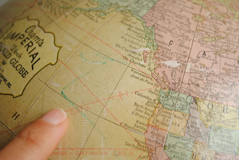 Vintage World Globe, Cram's Imperials 12" World Globe on Metal Stand | Etsy (US)