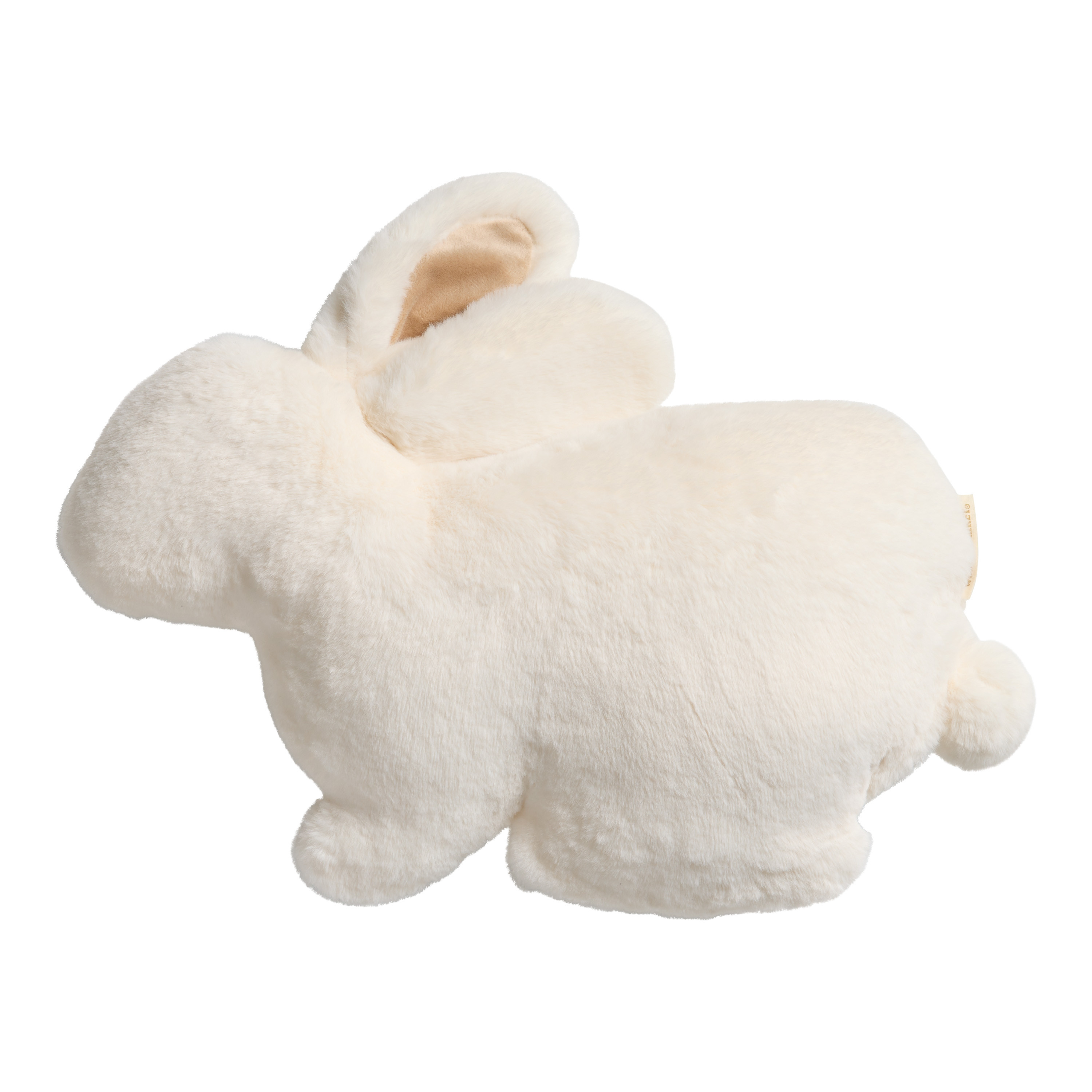 Ivory Faux Fur Bunny Shaped Throw Pillow | World Market