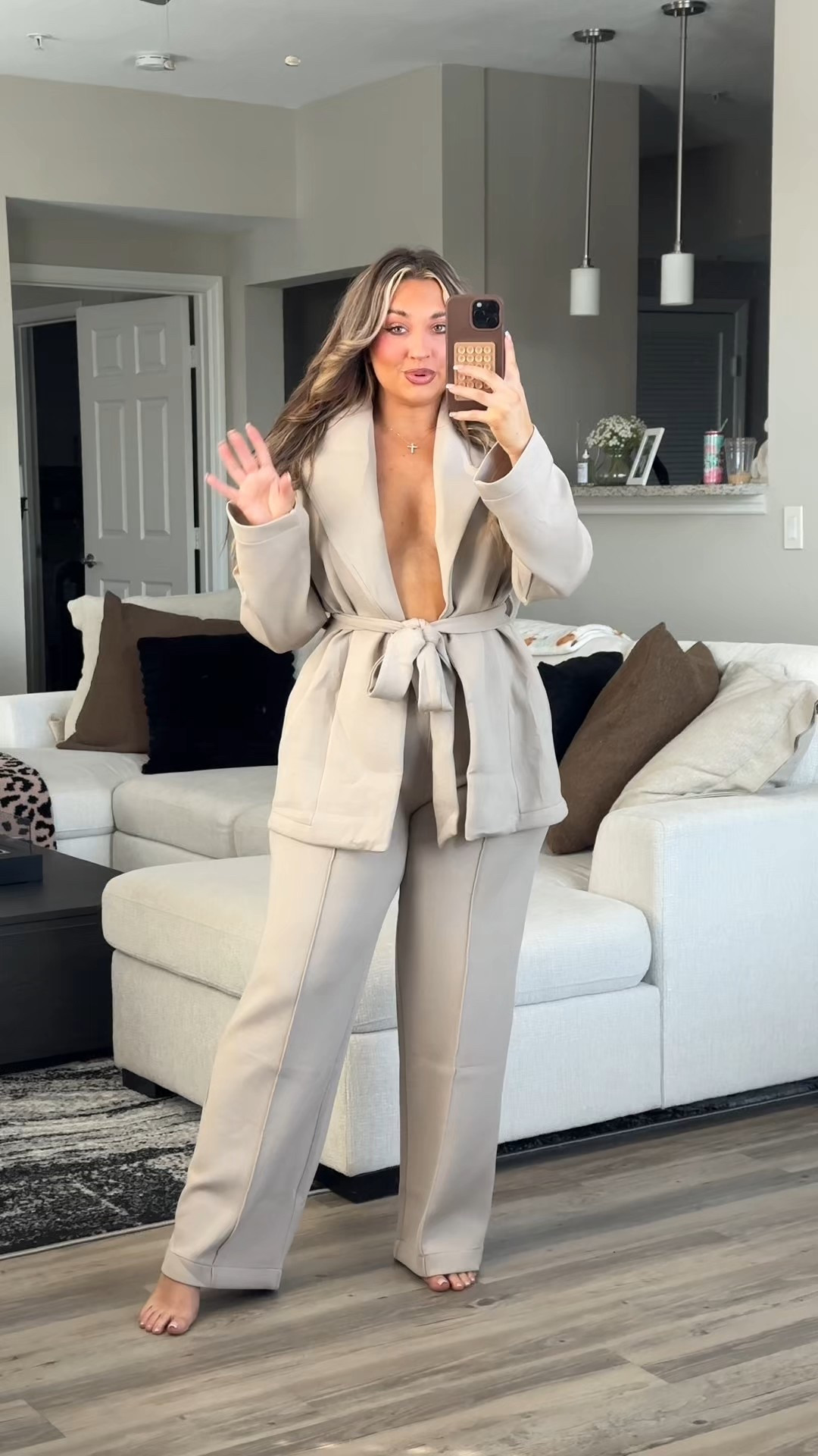 This is the coziest most rich and luxurious set! It feels like a sweatsuit, but looks so elevated! Wearing a medium in the top and a regular large in the bottoms. Discount code NICOLEMXSPANX for $$ off!

#LTKHoliday #LTKootd #LTKMidsize