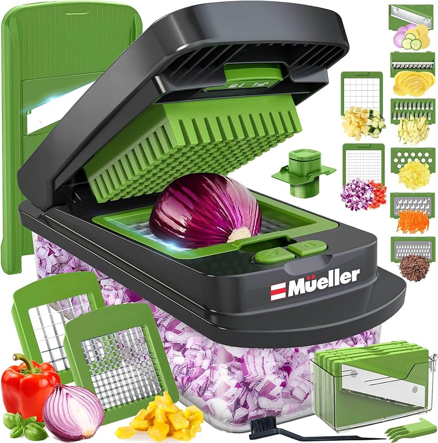 Mueller Pro-Series 10-in-1, 8 Blade Vegetable Chopper, Onion Mincer, Cutter, Dicer, Egg Slicer wi... | Amazon (US)