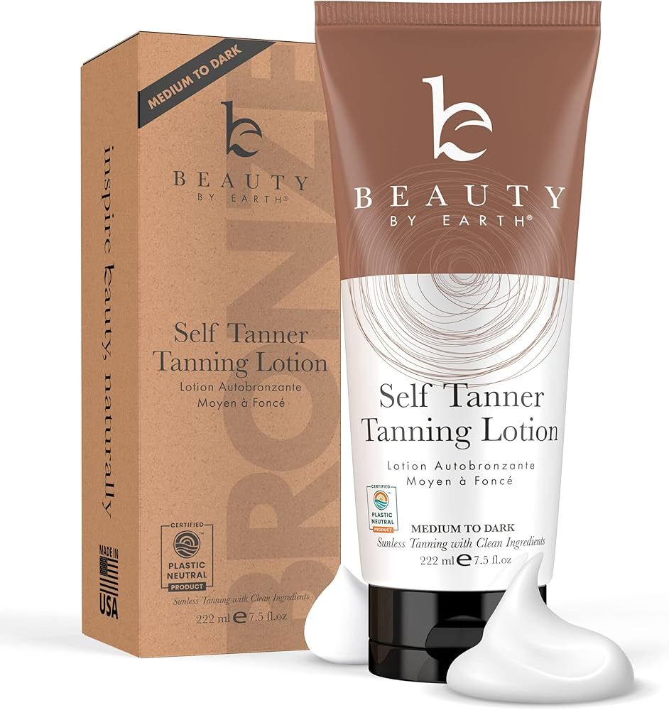 Beauty by Earth Self Tanner Tanning Lotion - Self Tanning Lotion for Body - Clean with Natural an... | Amazon (US)