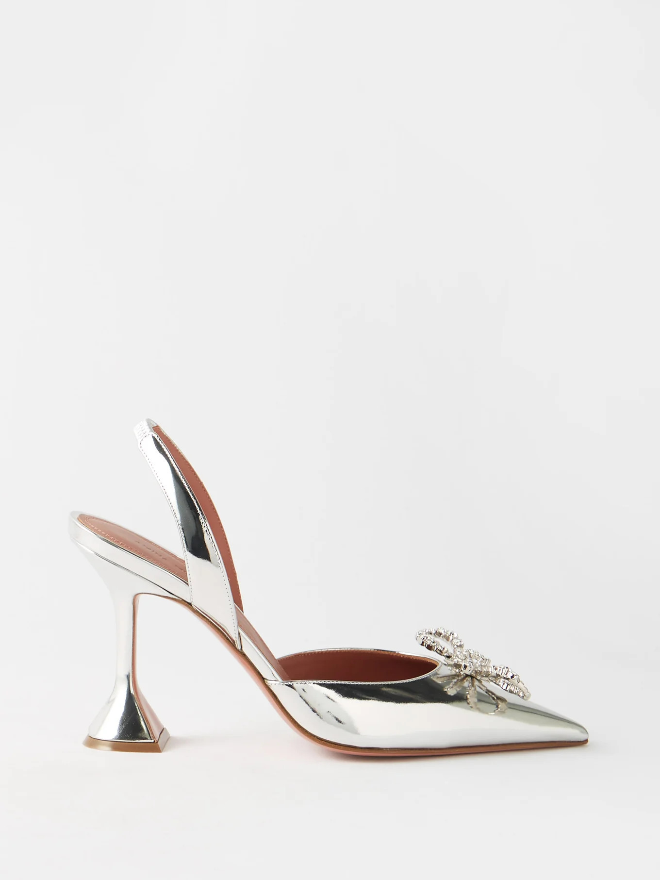 Rosie 95 mirrored-leather slingback pumps | Amina Muaddi | Matches (US)